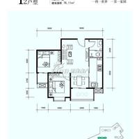 2室2厅1卫  76平米